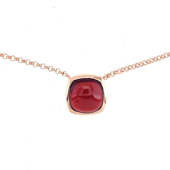 Ana Rock Candy Red Garnet Necklace in 18K Rose Gold - Kura Jewellery