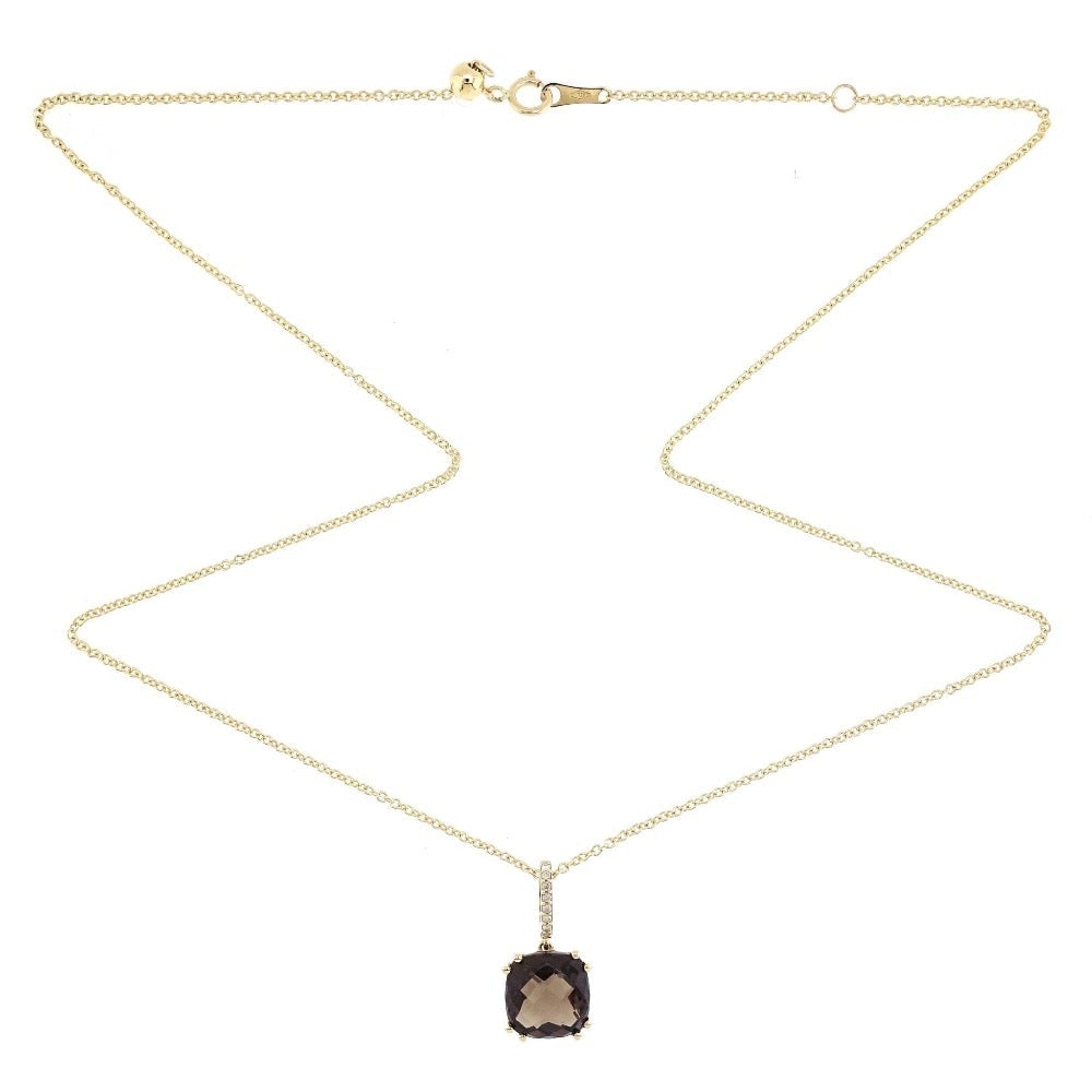 Audra Rock Candy Smoky Quartz Necklace in 18K Gold - Kura Jewellery