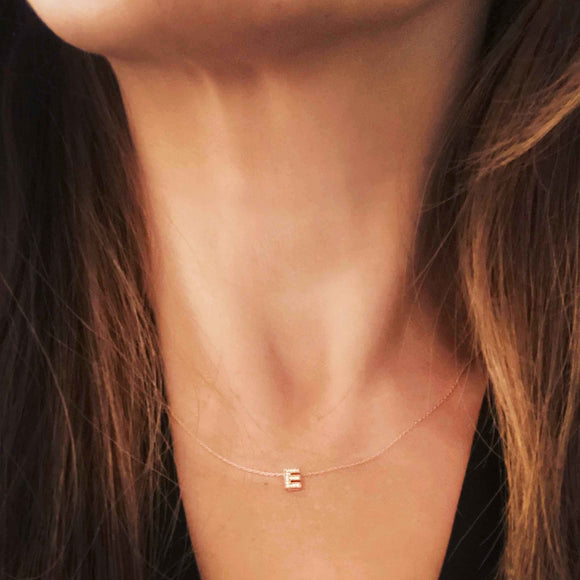 Emma Alphabet Diamonds Necklace "A to Z" in 18K Gold - Kura Jewellery