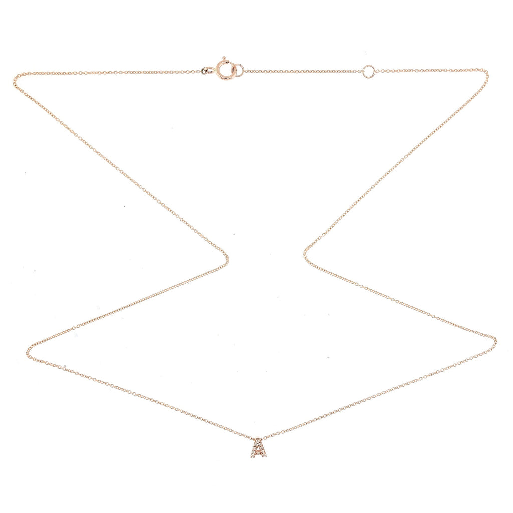 Jane Alphabet Diamonds Necklace "A to Z" in 18K Gold - Kura Jewellery