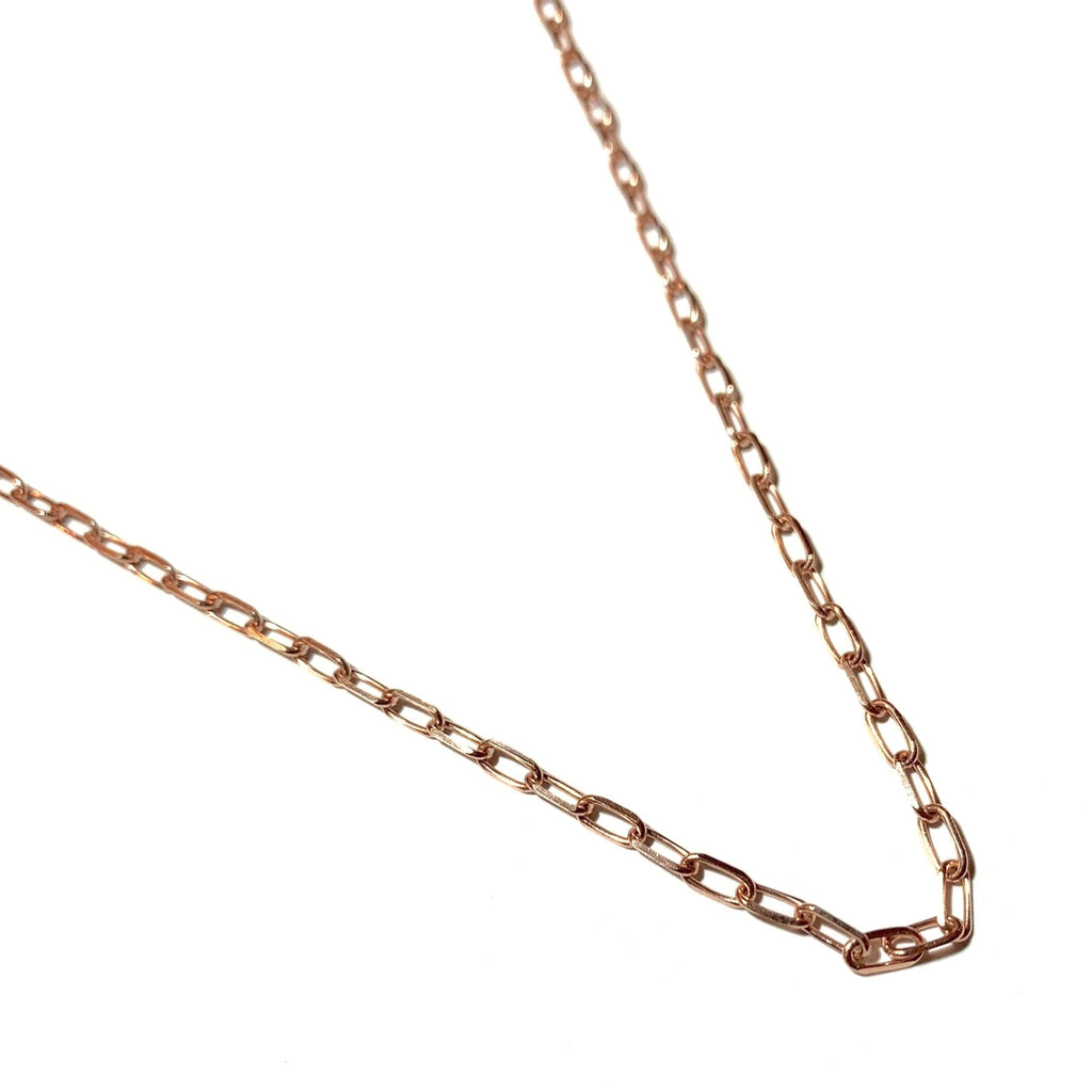 Oslo Mini Paper Clip Chain Necklace in 18K Gold
