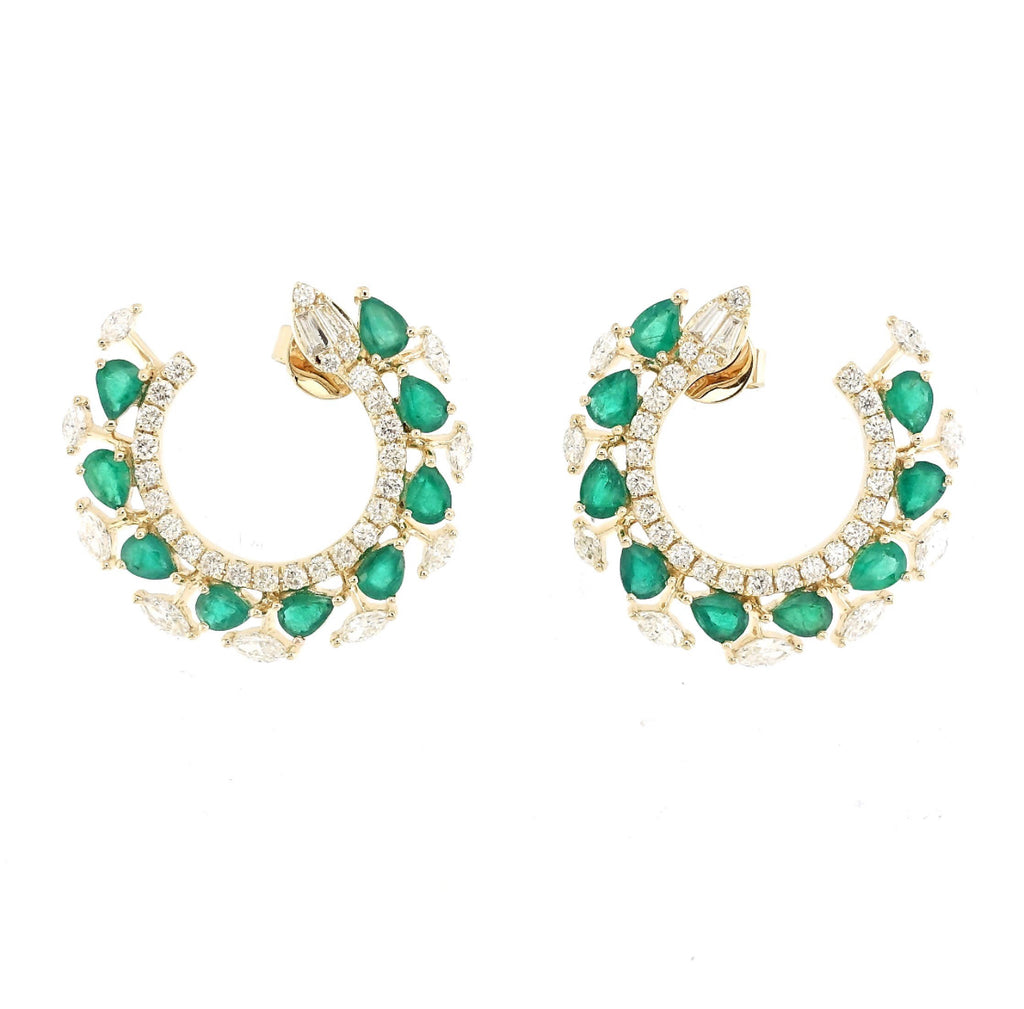 Diandra Emerald Earrings in 18K White God