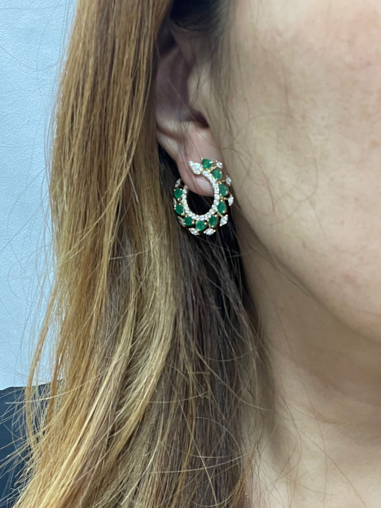 Diandra Emerald Earrings in 18K Yellow Gold