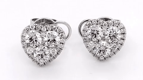 Kura Jewellery | Heart Diamond Earrings