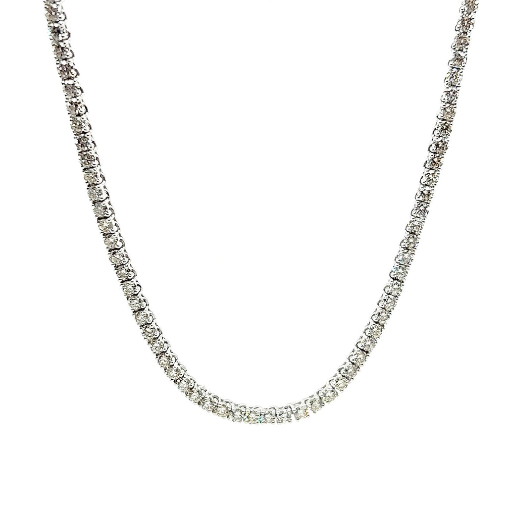 2.5mm Classic Diamond Tennis Necklace 18K White Gold - Kura Jewellery