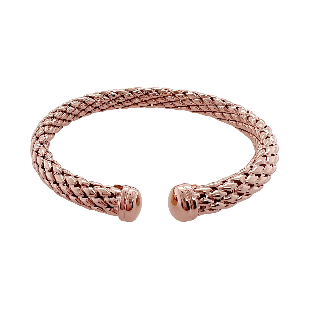 Anthea Bold Cuff Bangle  in 18K Rose Gold plating on 925 Sterling Silver