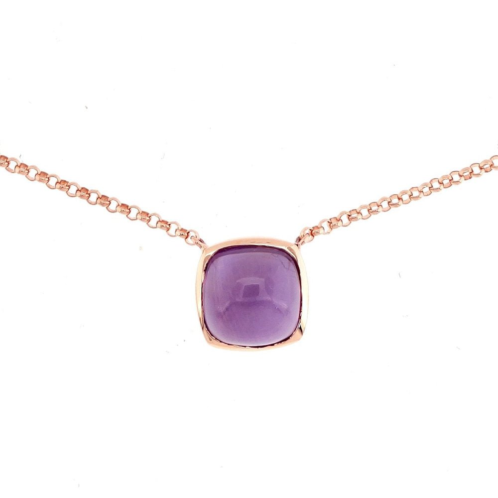 Ana Rock Candy Amethyst Necklace in 18K Rose Gold - Kura Jewellery