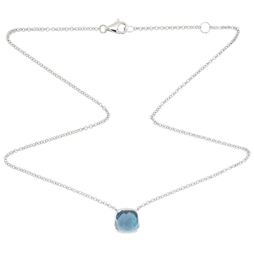 Ana Rock Candy London Blue Topaz Necklace in 18K White Gold - Kura Jewellery