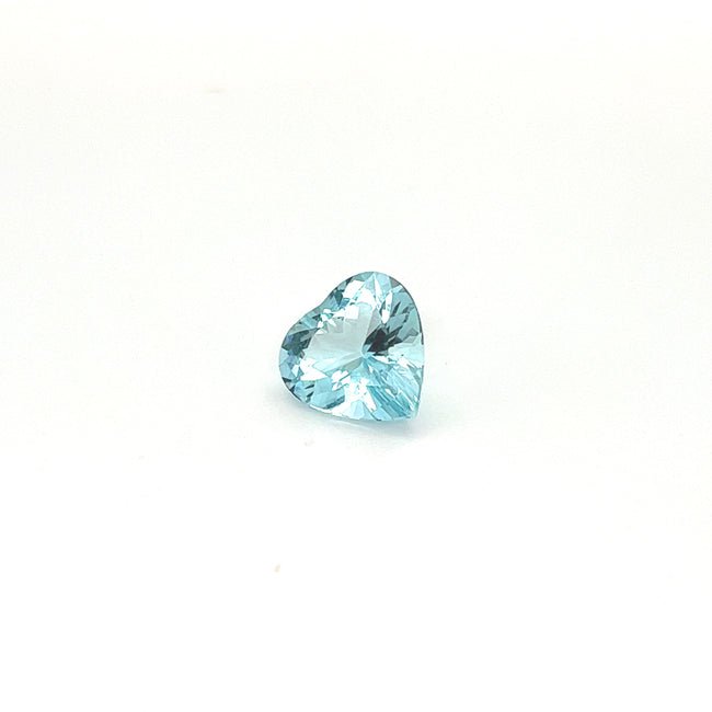 Aquamarine Heart Shape Diamond Halo Setting Ring in 18K Solid Gold - Kura Jewellery