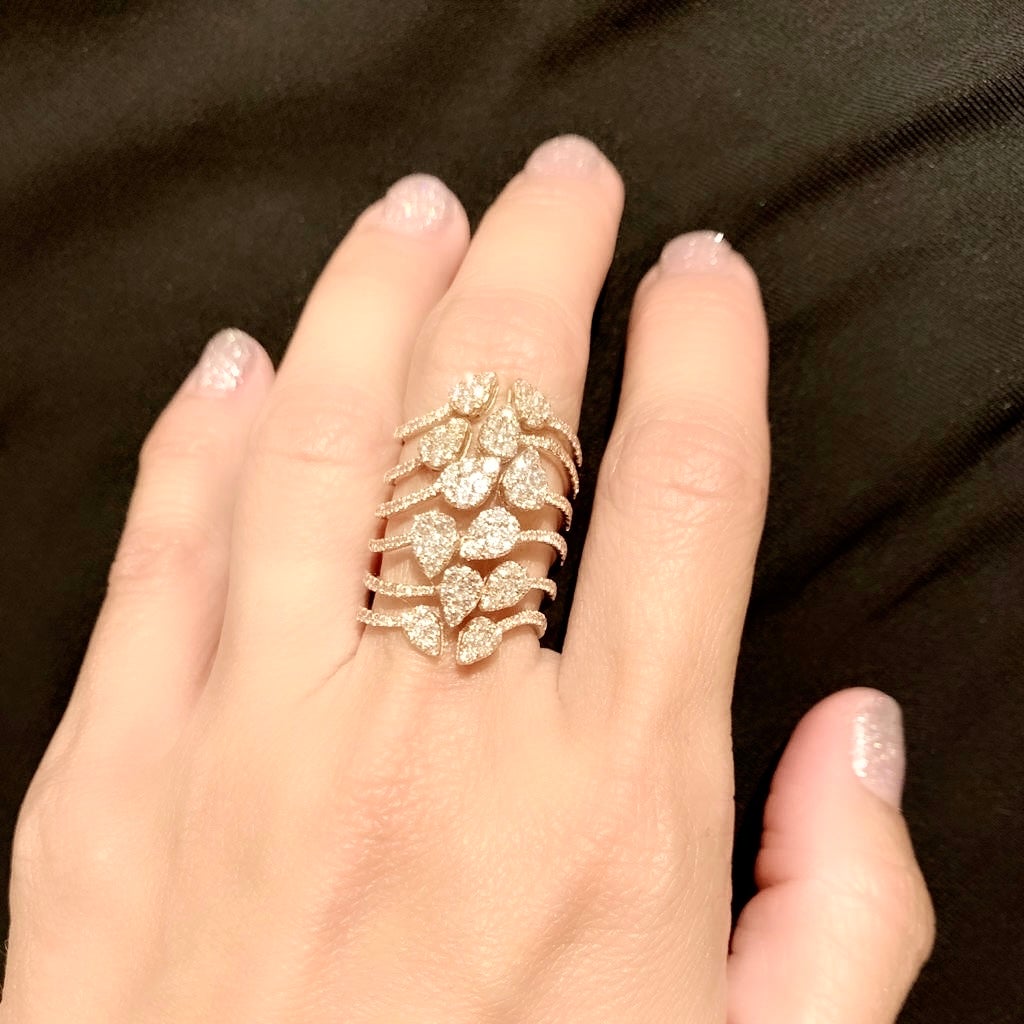 Athena Diamond Ring in 18K Rose Gold - Kura Jewellery