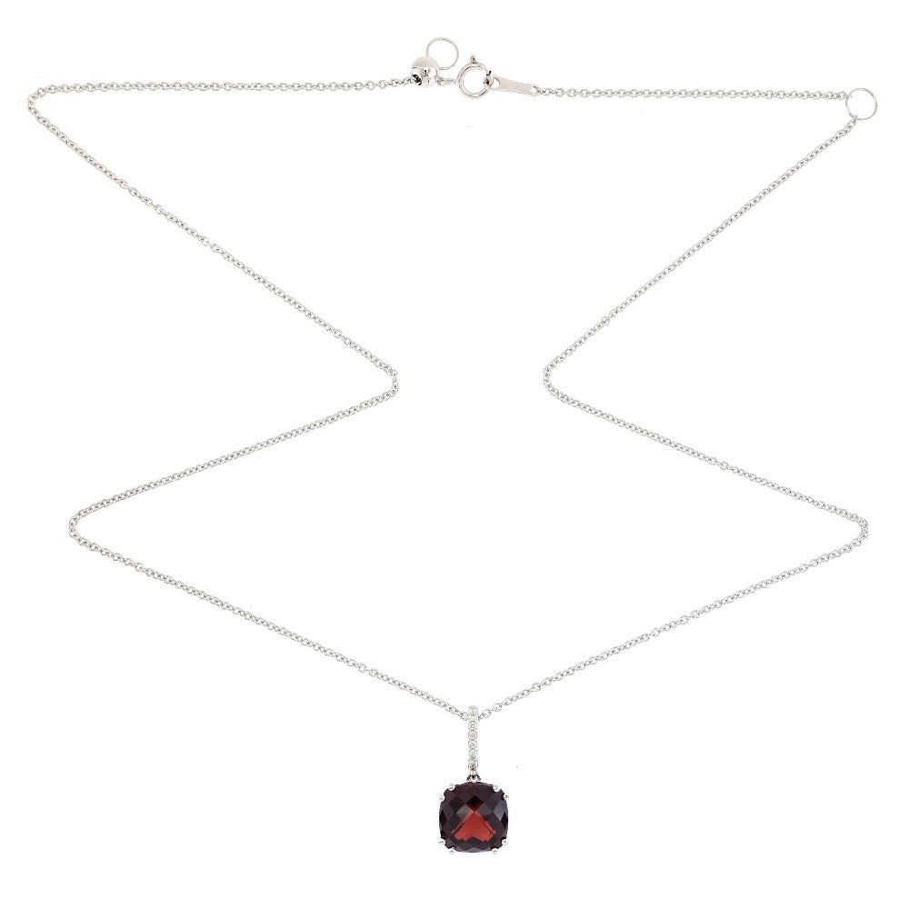Audra Rock Candy Red Garnet Necklace in 18K White Gold . - Kura Jewellery