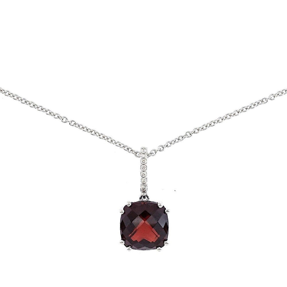Audra Rock Candy Red Garnet Necklace in 18K White Gold