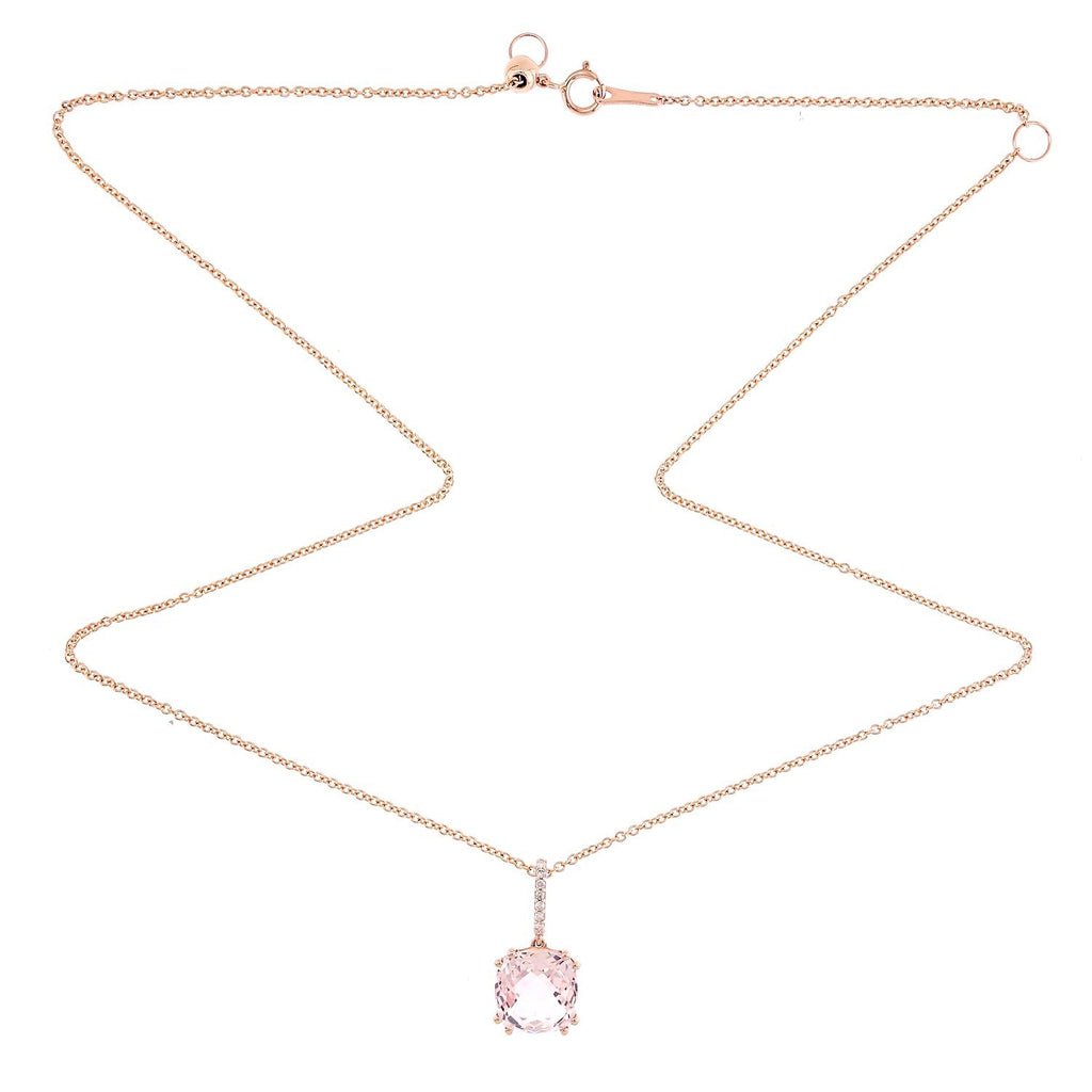 Audra Rock Candy Rose Quartz Necklace in 18K Rose Gold - Kura Jewellery