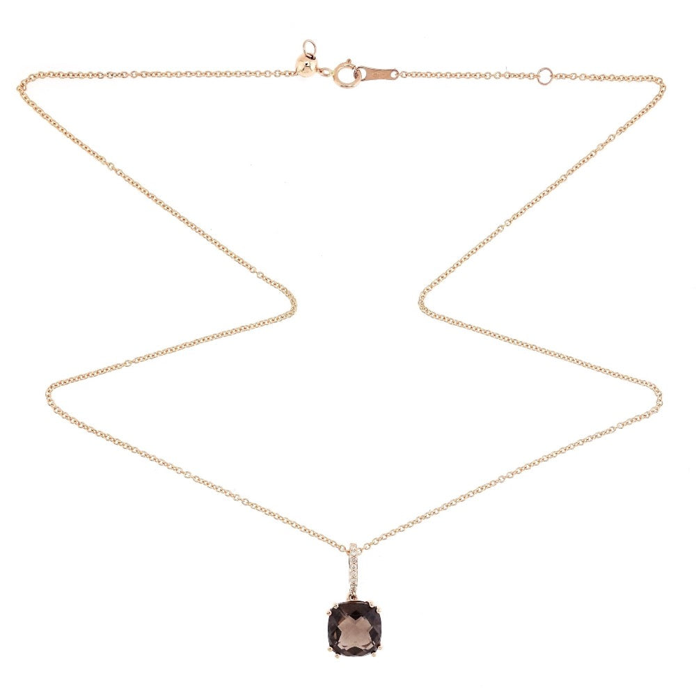 Audra Rock Candy Smoky Quartz Necklace in 18K Rose Gold - Kura Jewellery