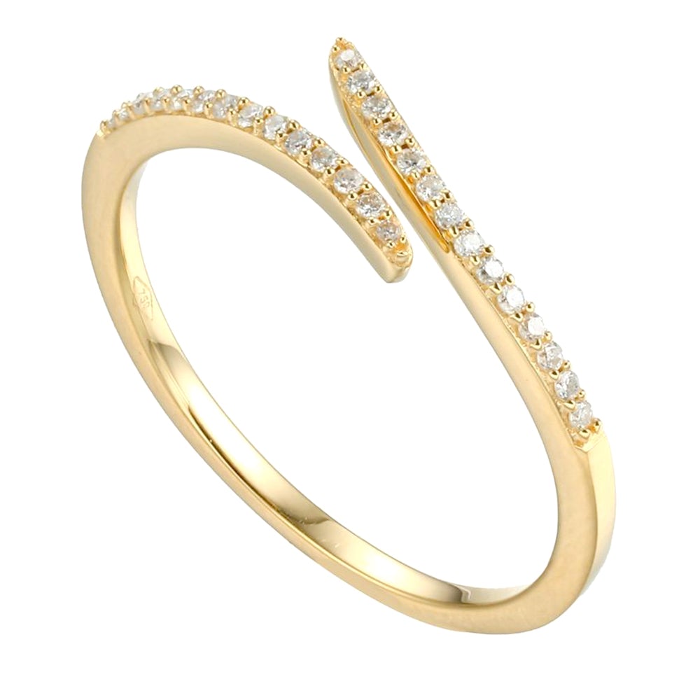 Bella Skinny Stackable Ring with Diamonds in 18K Gold - Kura Jewellery
