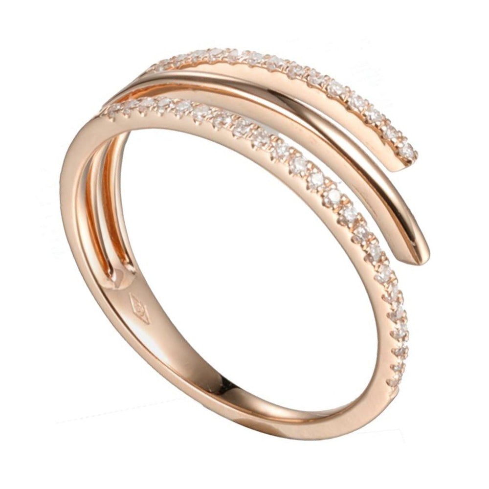 Bria Stackable Ring with Diamonds in 18K Gold - Kura Jewellery