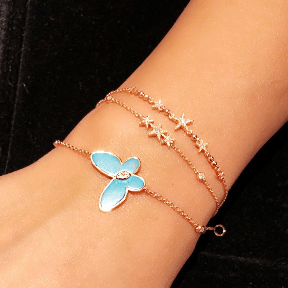 Butterfly Bracelet with Blue Sapphire and Diamond in 14K White Gold – L and  L Jewelry