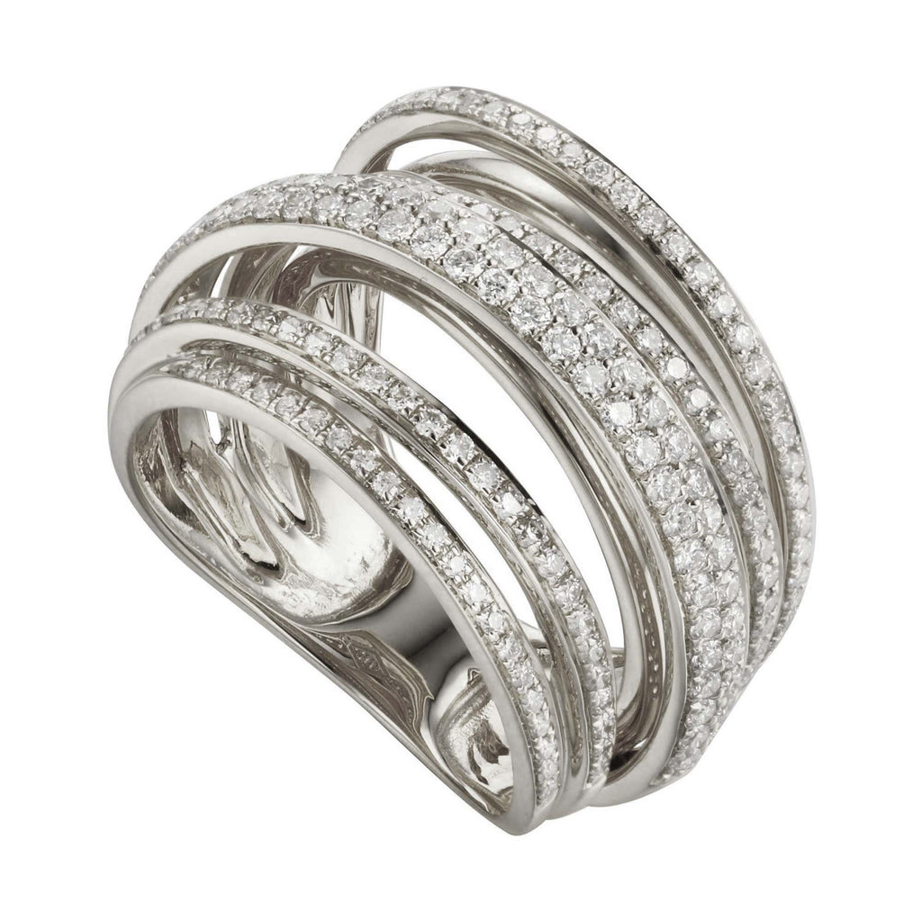 Carol Criss Cross Ring with Diamonds in 18K Rose Gold - Kura Jewellery