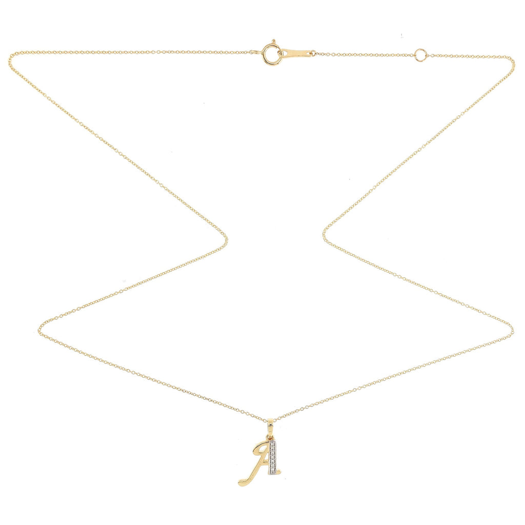 Charlotte Alphabet Diamond Necklace "A to Z" in 18K Gold - Kura Jewellery