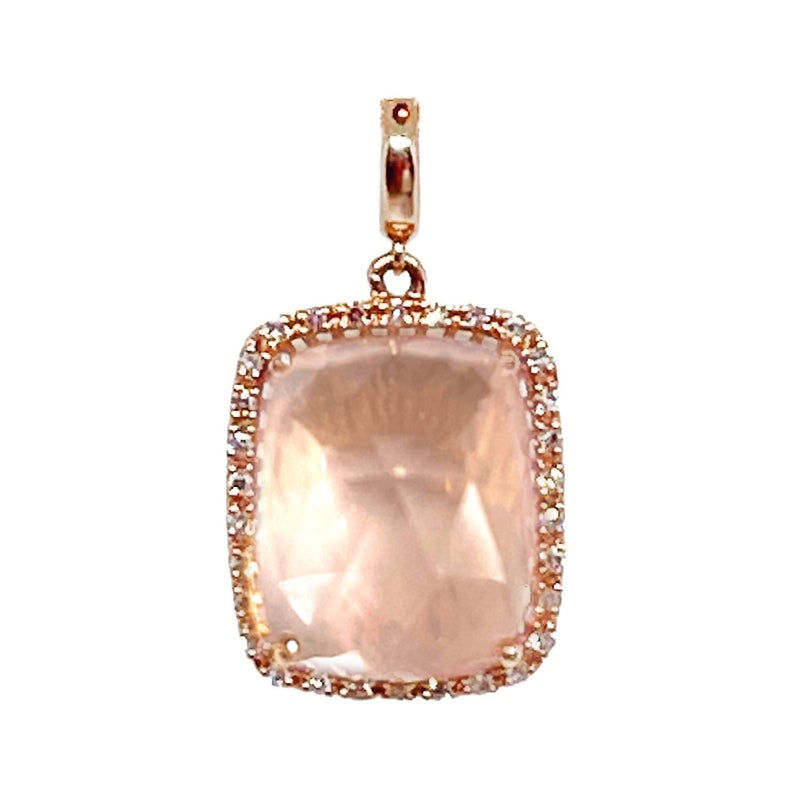 Cora Rock Candy Rose Quartz Charm in 14K Gold - Kura Jewellery