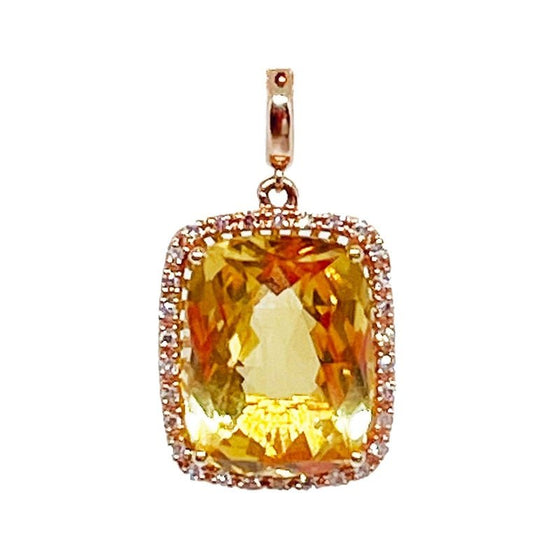 Cora Rock Candy Yellow Citrine Charm in 14K Gold - Kura Jewellery