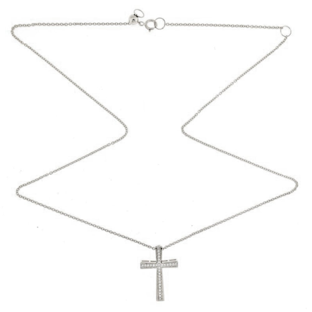 Cross Diamonds Necklace in 18k Gold - Kura Jewellery