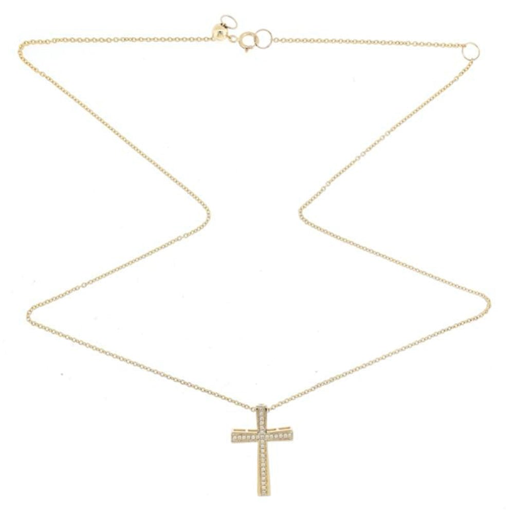Cross Diamonds Necklace in 18k Gold - Kura Jewellery
