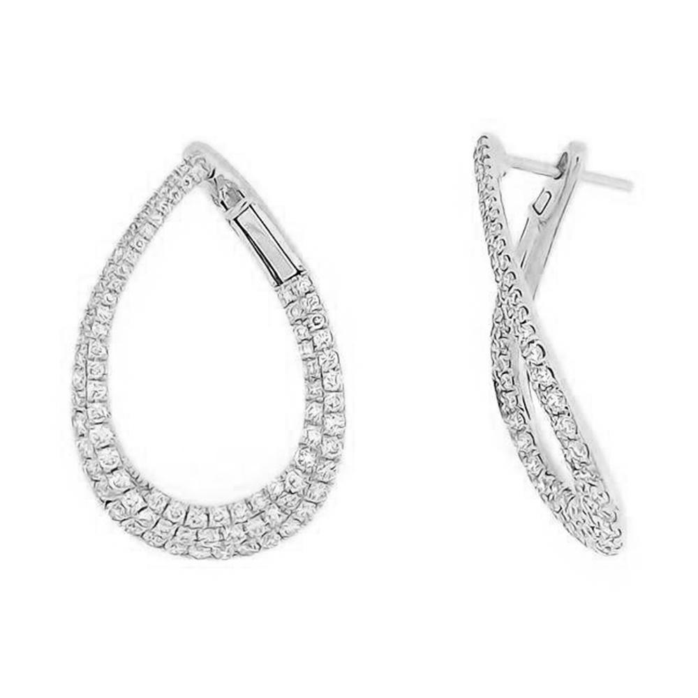 Curved Hoop Diamond Earrings in 18K Gold - Kura Jewellery