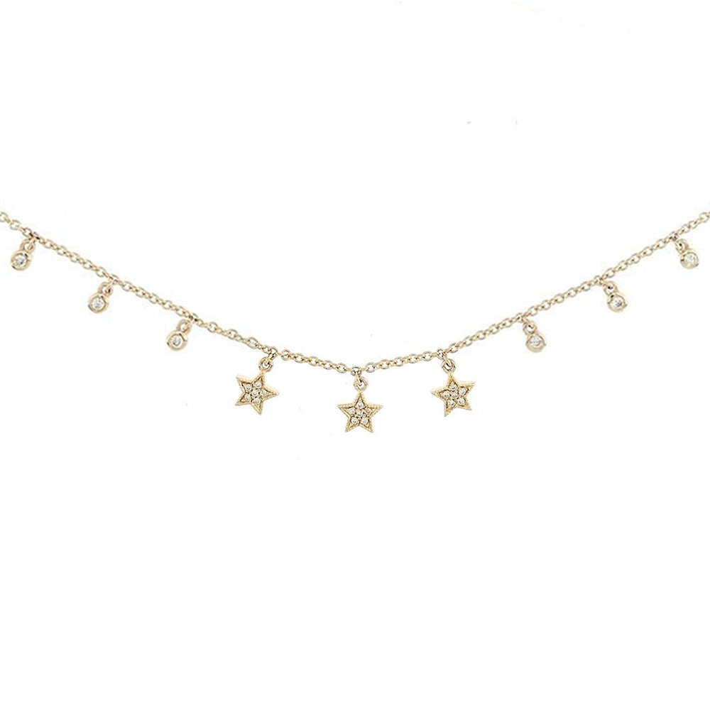 Dainty Diamonds Star Necklace 18K Gold - Kura Jewellery