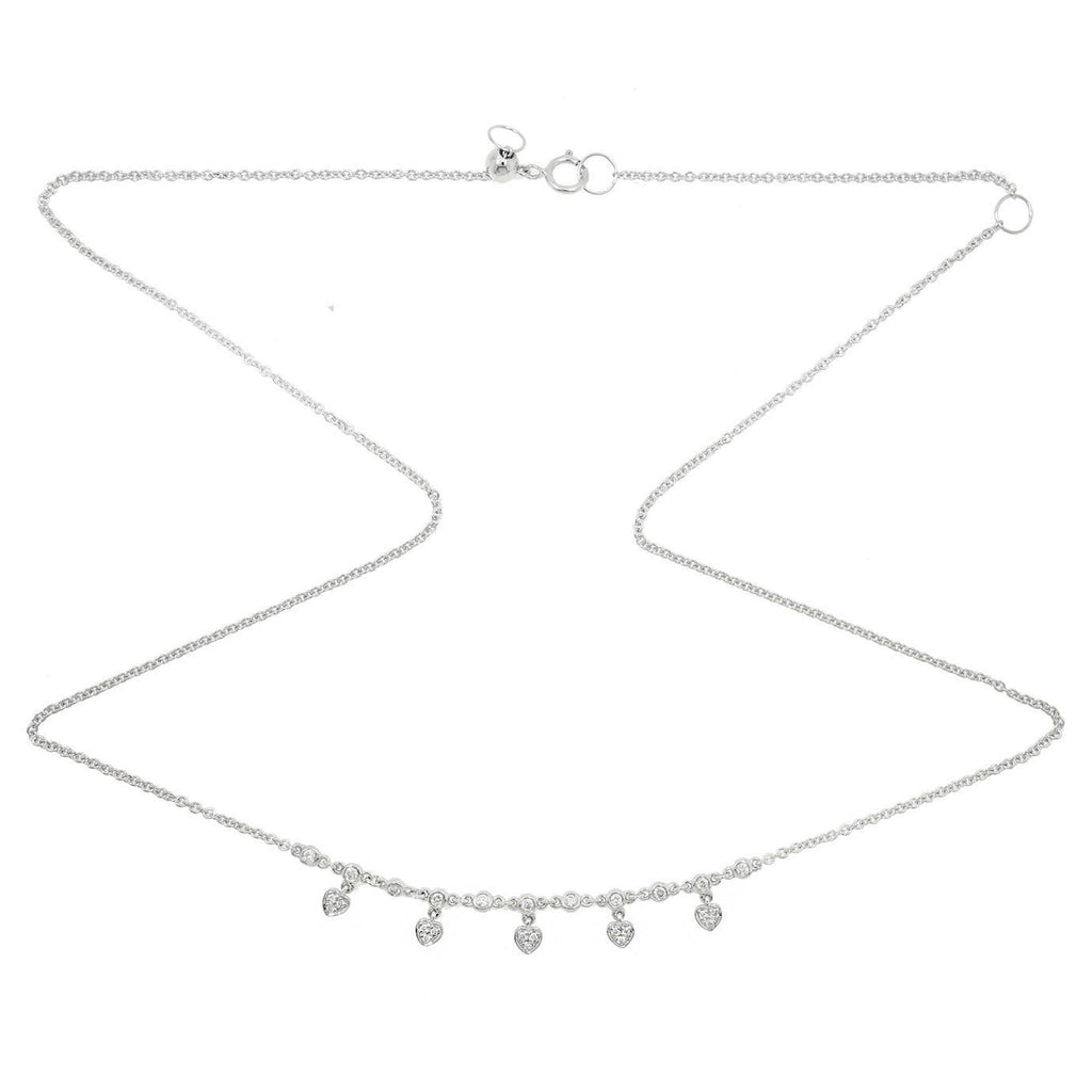 Dainty Hearts Diamonds Necklace in 18K Gold - Kura Jewellery