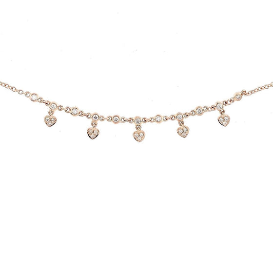 Dainty Hearts Diamonds Necklace in 18K Gold - Kura Jewellery