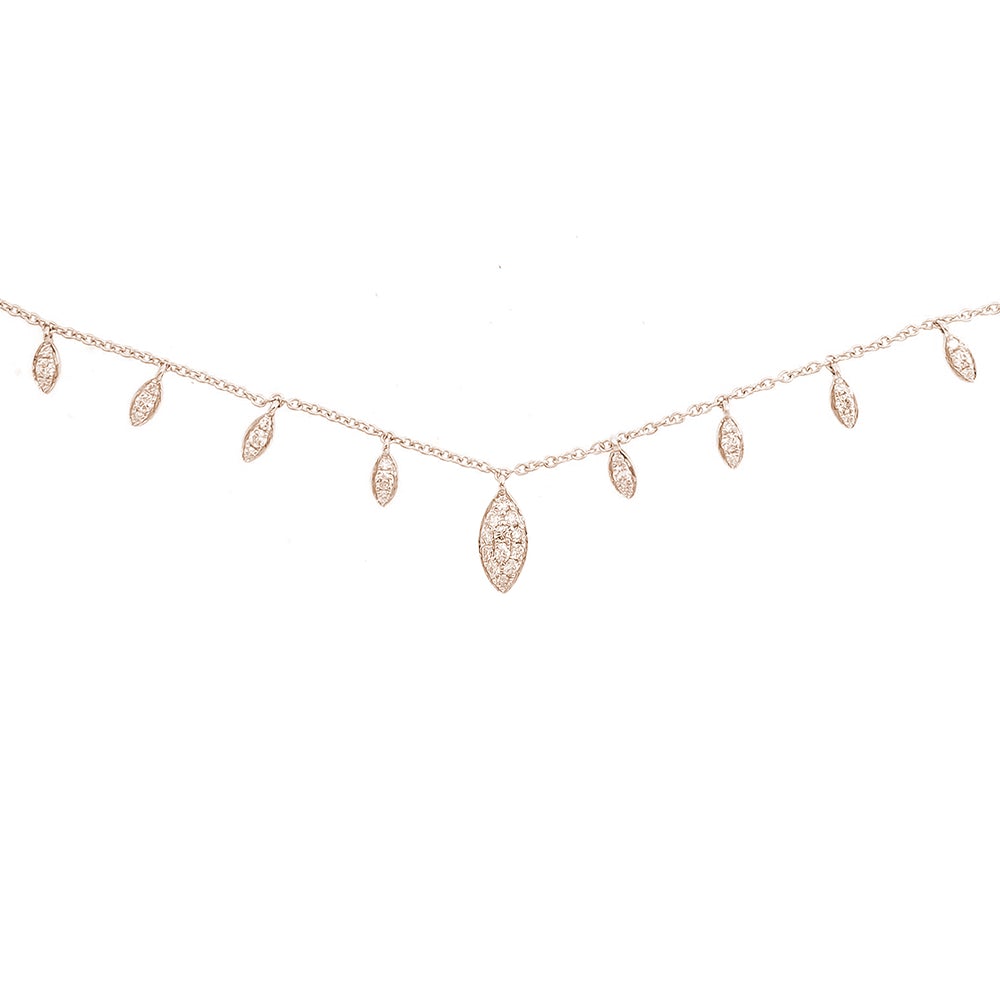 Dainty Marquise Diamond Necklace in 18K Gold - Kura Jewellery