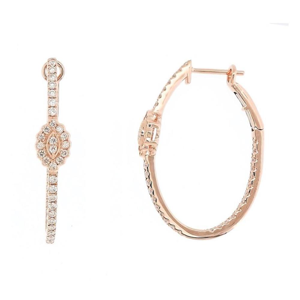 Daisy Fancy Hoop Earrings with Diamonds in 18K Gold - Kura Jewellery