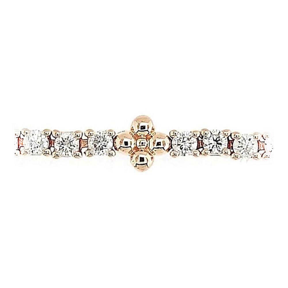 Diamond Tennis Bracelet with Clovers element in 18K Gold - Kura Jewellery