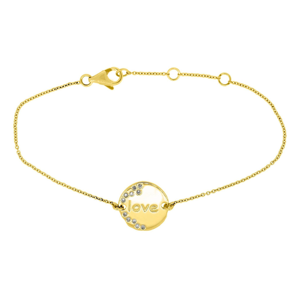 Disc Bracelet Engrave-Your-Own-Message in 14K Gold / 18K Gold - Kura Jewellery