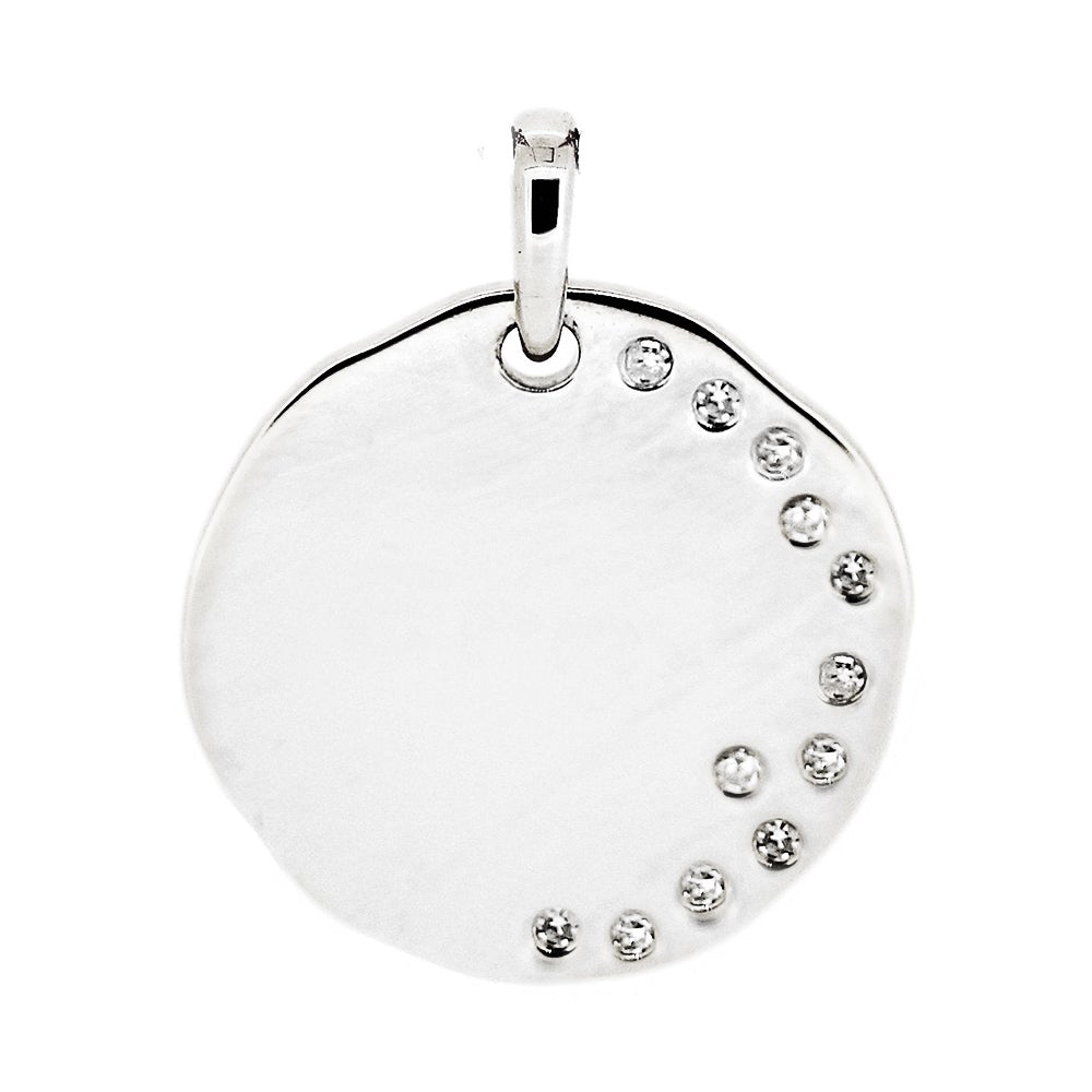 Disc Diamonds Pendant (Engrave-Your-Own-Message) - Kura Jewellery