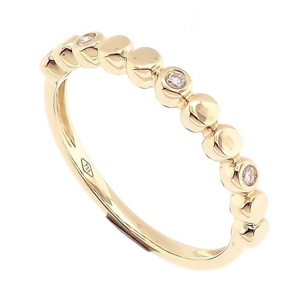 Dotty Eternity Stackable Ring Half Diamonds in 18Karat Gold - Kura Jewellery