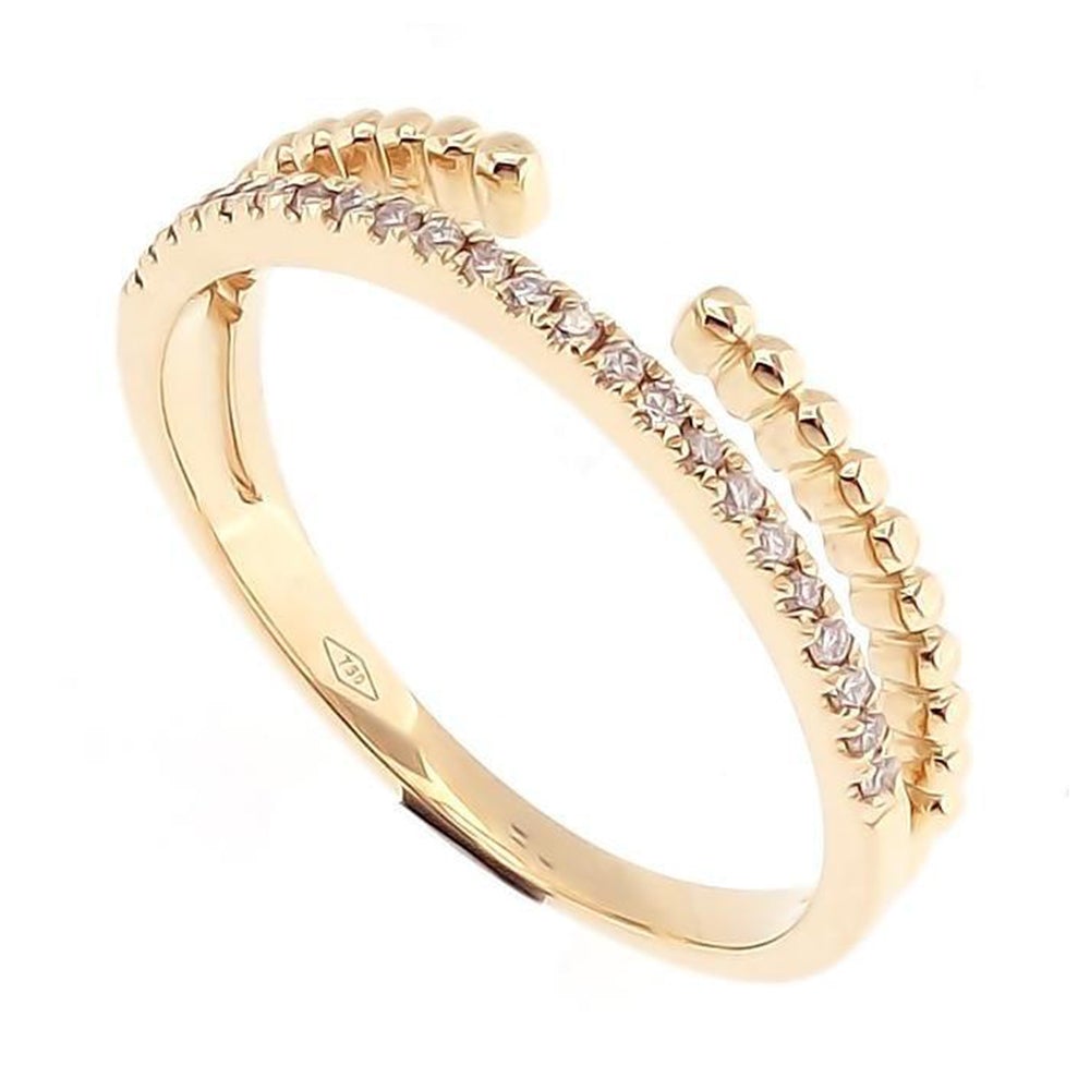 Dotty Skinny Stackable Ring in 18K Gold - Kura Jewellery
