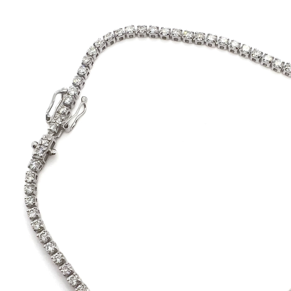 Edinburg 2.20mm Classic Diamond Tennis Bracelet in 18k White Gold - Kura Jewellery