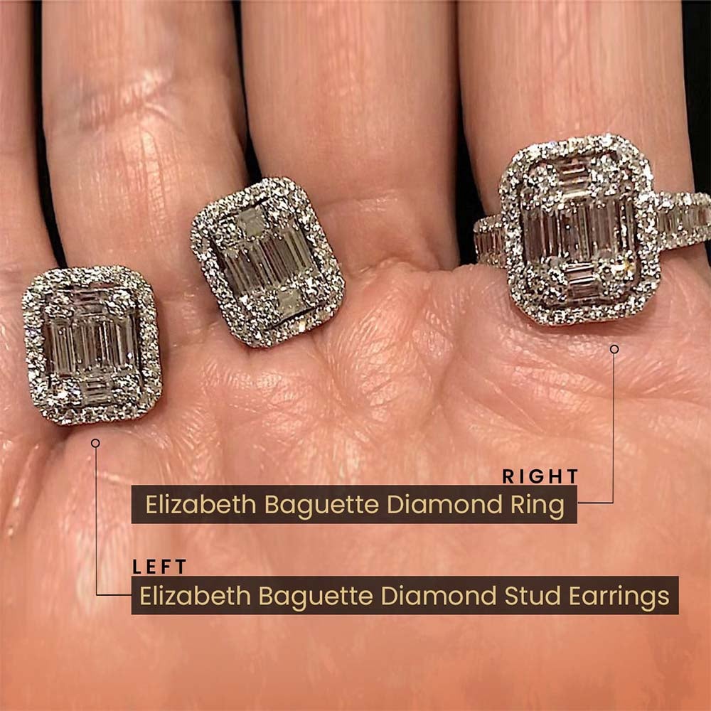 14K Gold Stackable Vertical Baguette Diamond Ring – FERKOS FJ