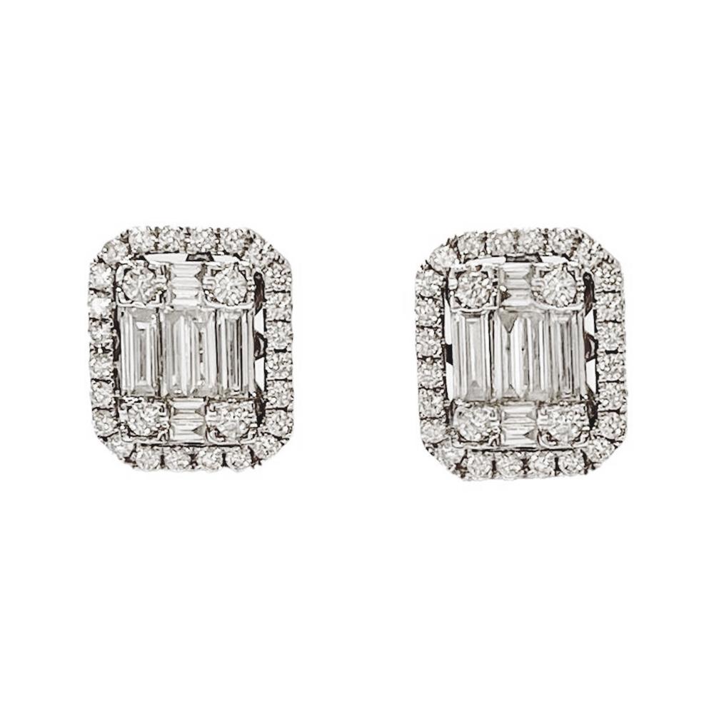 Diamond baguette studs Clearance