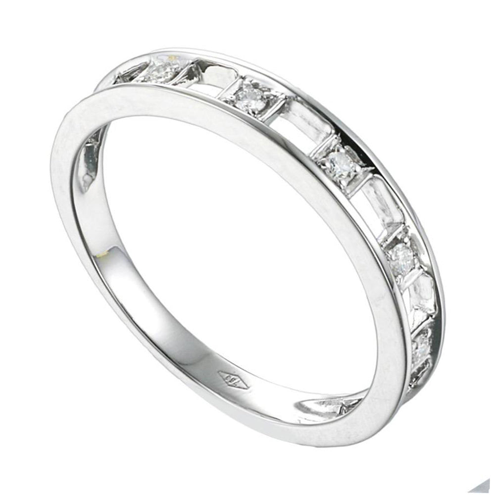 Ellie Bar White Diamonds Eternity Half Stackable Ring in 18K Gold