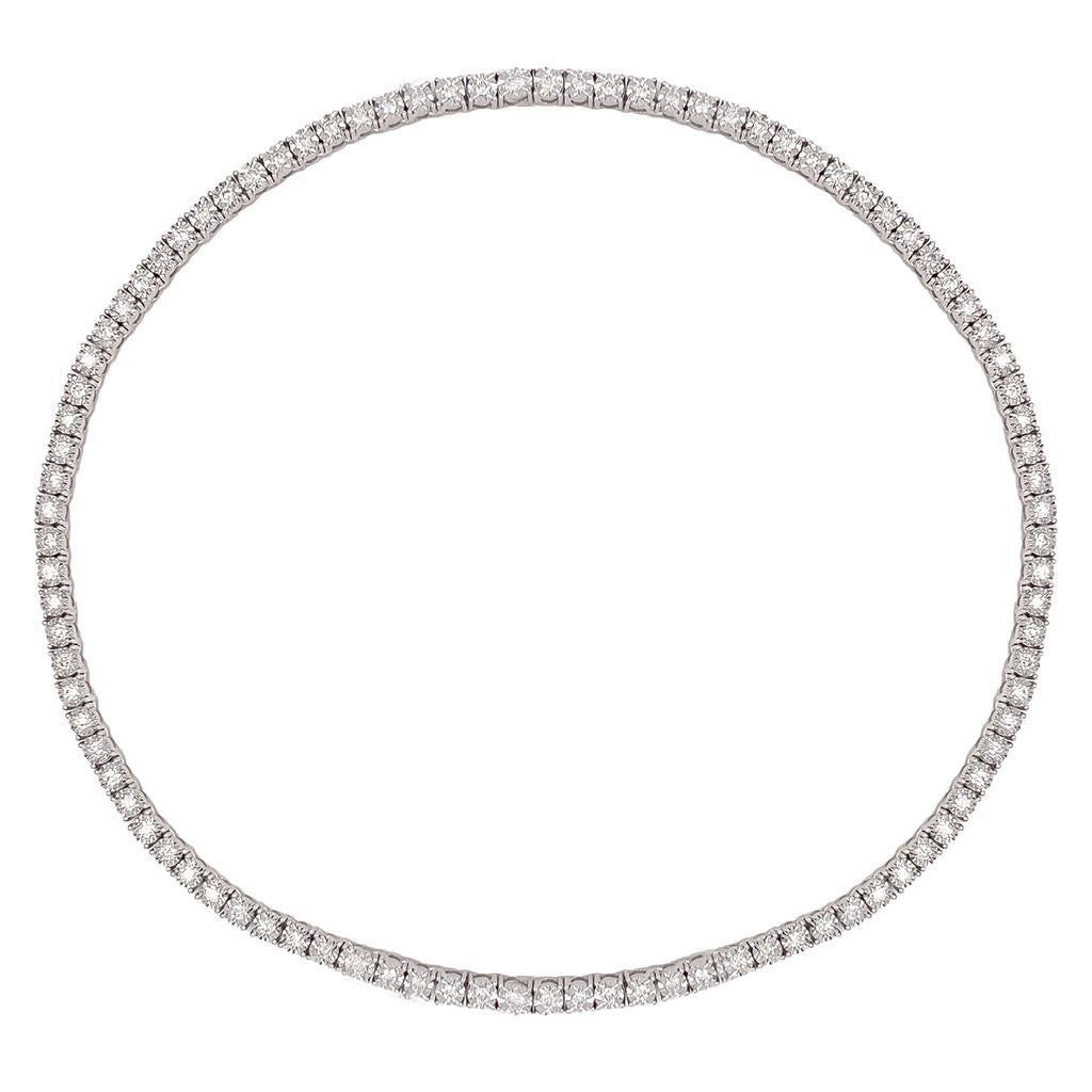 Esher 4.00mm Diamond Tennis Necklace in 18k Gold - Kura Jewellery