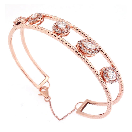 Estella Diamond Bangle in 18K Rose Gold - Kura Jewellery