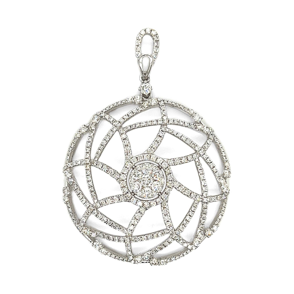 Estelle Diamond Pendant in 18K White Gold - Kura Jewellery