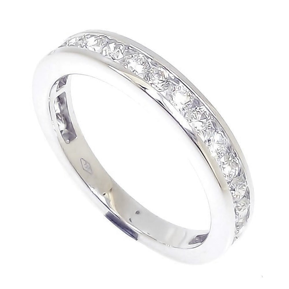 Everlyn Bold Pavé Diamonds Half-Back Eternity Stackable Ring in 18K Gold - Kura Jewellery