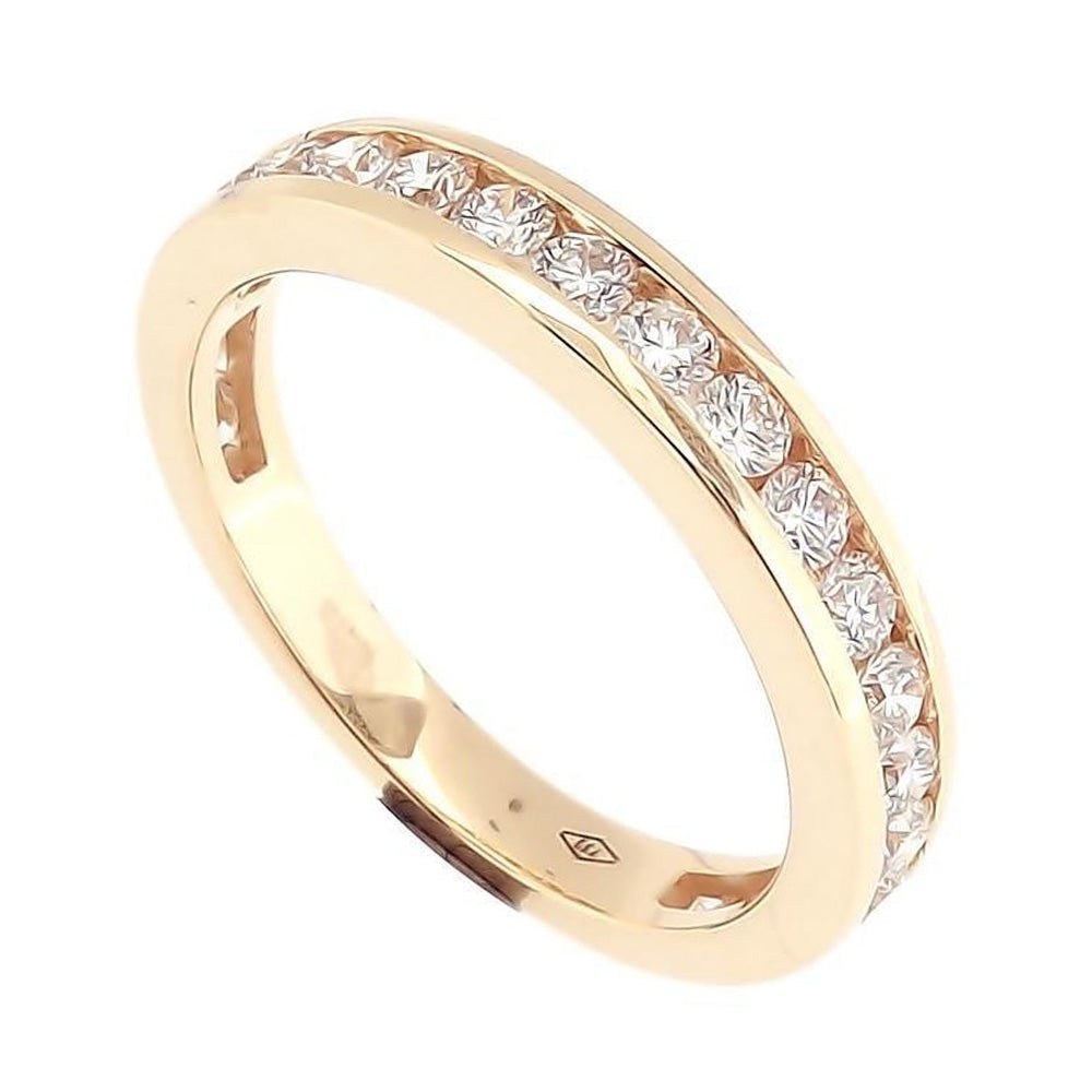 Everlyn Bold Pavé Diamonds Half-Back Eternity Stackable Ring in 18K Gold - Kura Jewellery