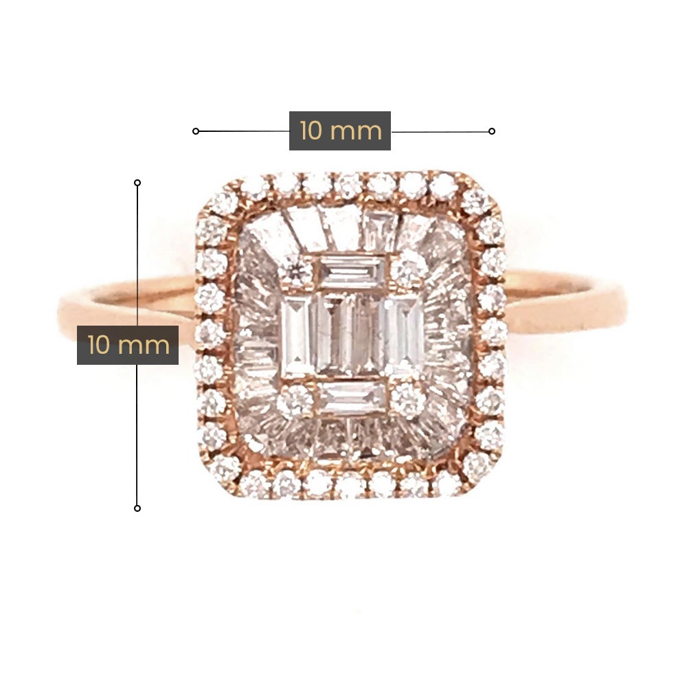 Fina Diamond Ring in 18K Rose Gold - Kura Jewellery