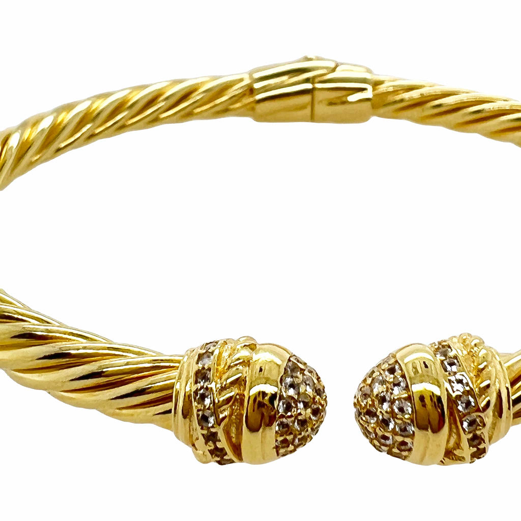 Hades Cuff Bangle in 18K Yellow Gold plating on 925 Sterling Silver - Kura Jewellery