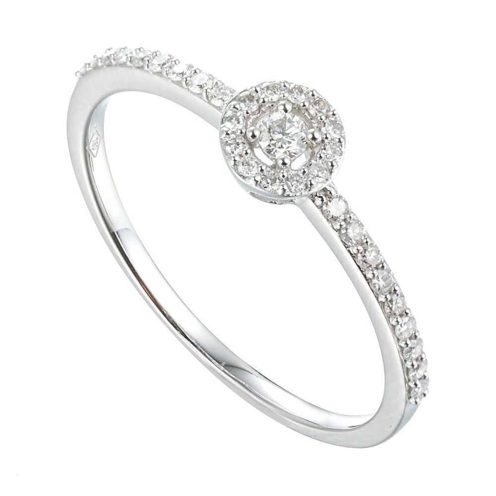 Halo Eclipse Diamonds Half Eternity Stackable Ring in 18K Gold - Kura Jewellery